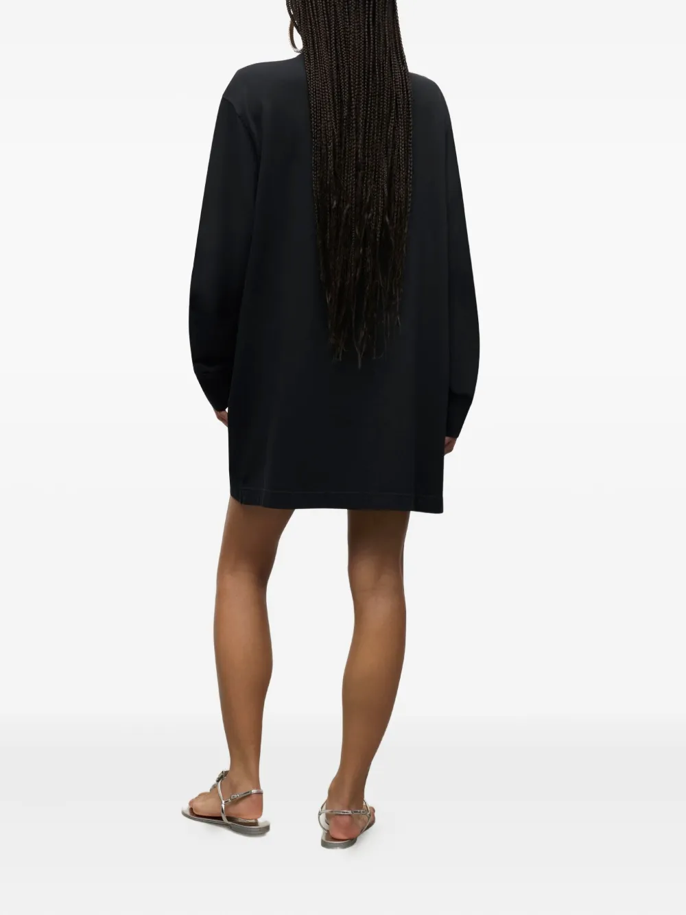 AREA Jurk met lange mouwen verfraaid met kristallen Zwart