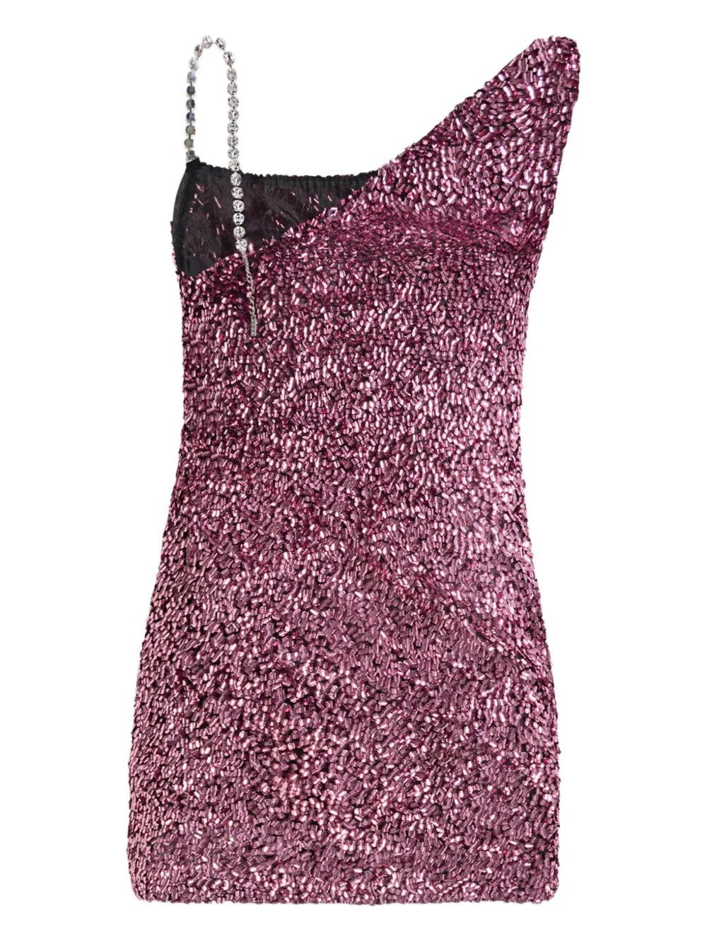 Area Crystal Strap Embellished Mini Dress In Pink