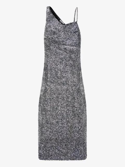 AREA crystal-strap sequin gown