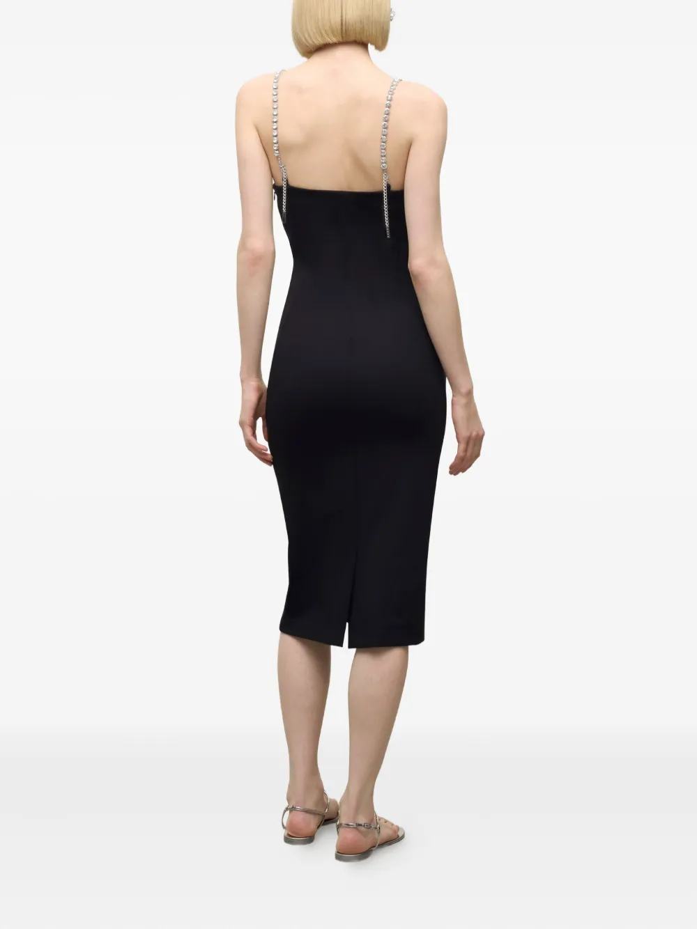 AREA Lily midi-jurk verfraaid met bloemen Zwart