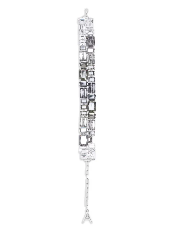 Area Crystal Cluster Choker Necklace in Grey