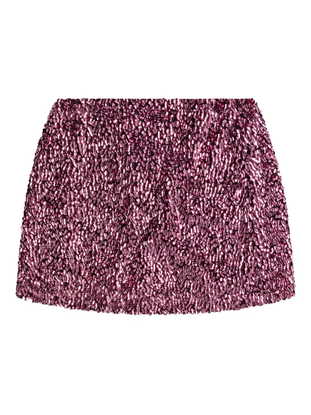 AREA Mini-rok met pailletten en kristallen Roze