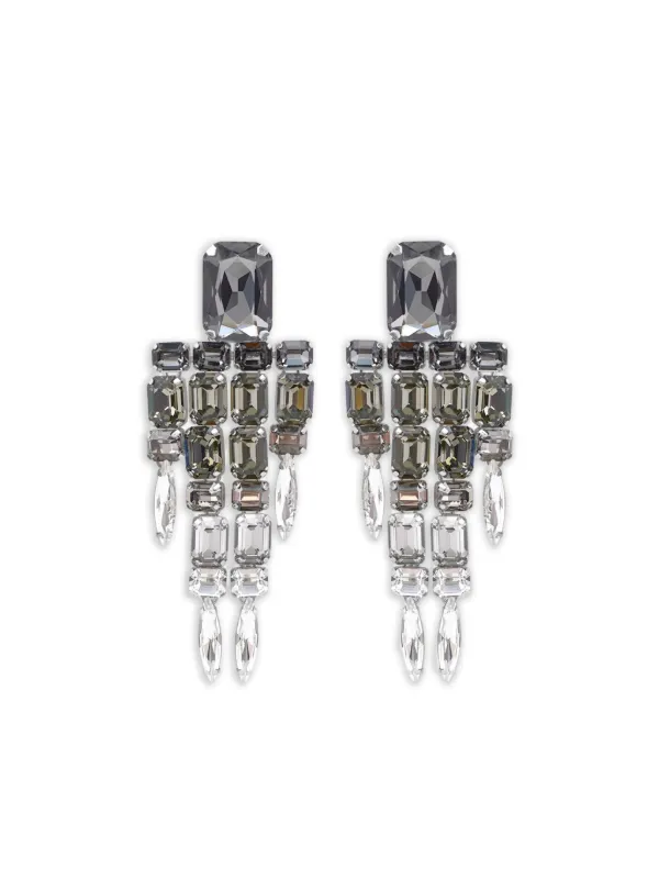Area Crystal Chandelier Earrings in Grey