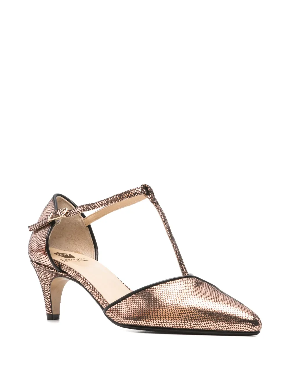 L Arianna Leather Heeled Pumps In Brown