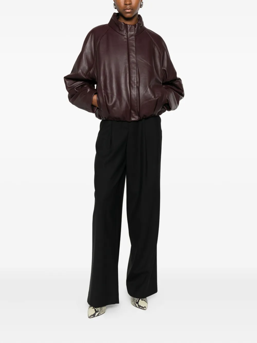 Iro Raglan-sleeve Leather Jacket In Brown
