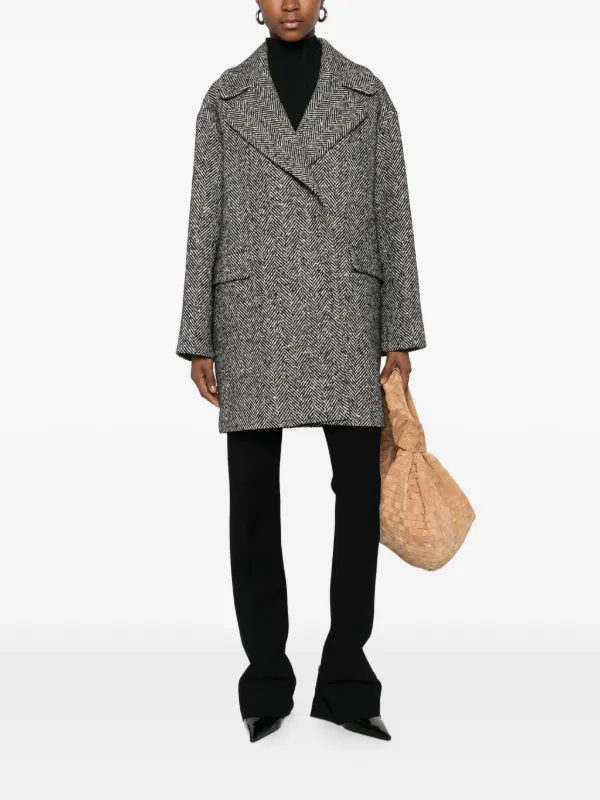 TAGLIATORE ダブルブレスト ヘリンボーンコート Tagliatore ヘリンボーン ダブルコート | グレー | FARFETCH JP