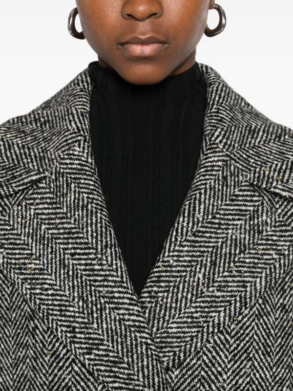 Tagliatore ヘリンボーン ダブルコート | ブラック | FARFETCH JP