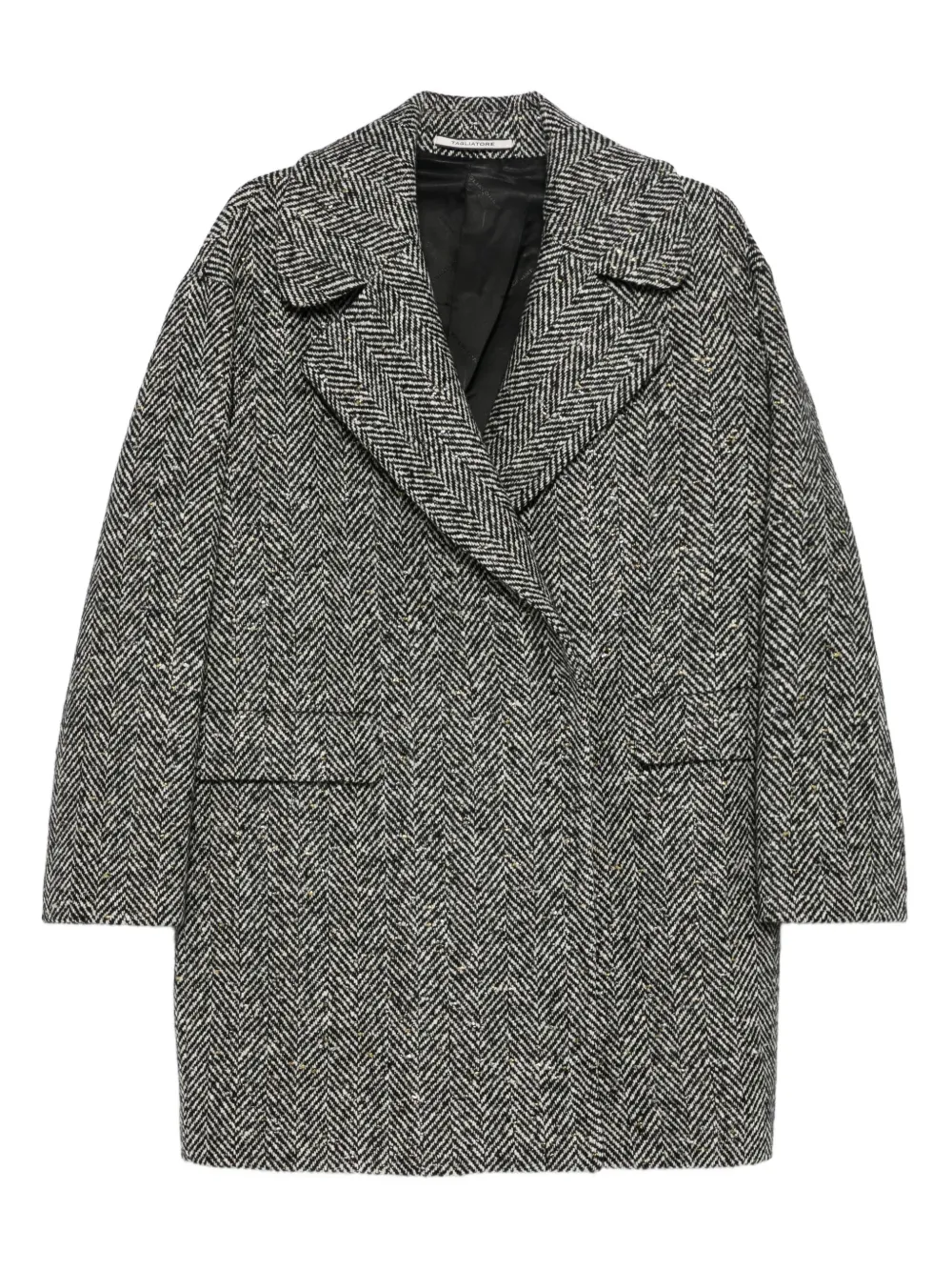 Tagliatore herringbone double-breasted coat - Nero