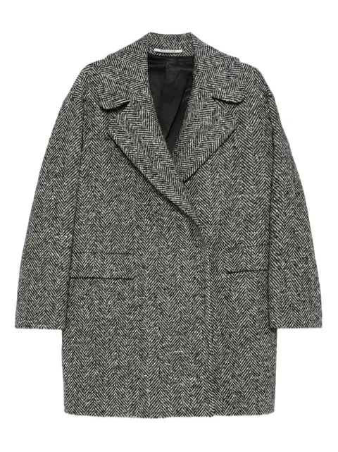 Tagliatore herringbone double-breasted coat