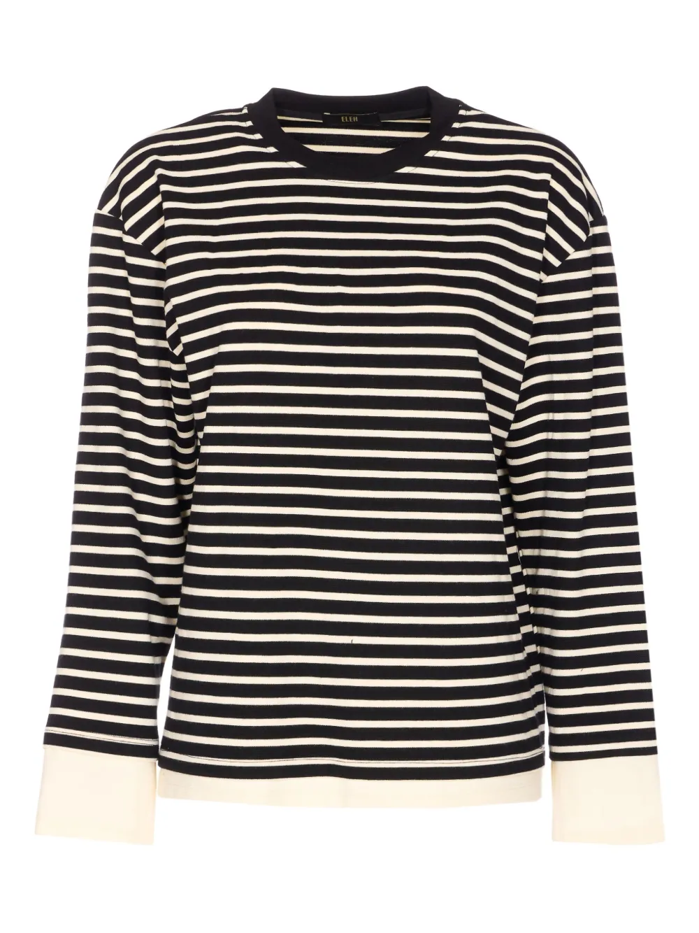 Eleh striped-pattern crew-neck sweatshirt | Black | Image 1