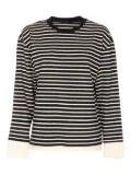 Eleh striped-pattern crew-neck sweatshirt - Black