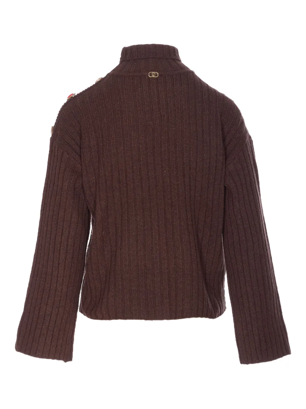 Liu •jo Crystal-application Sweater In Brown
