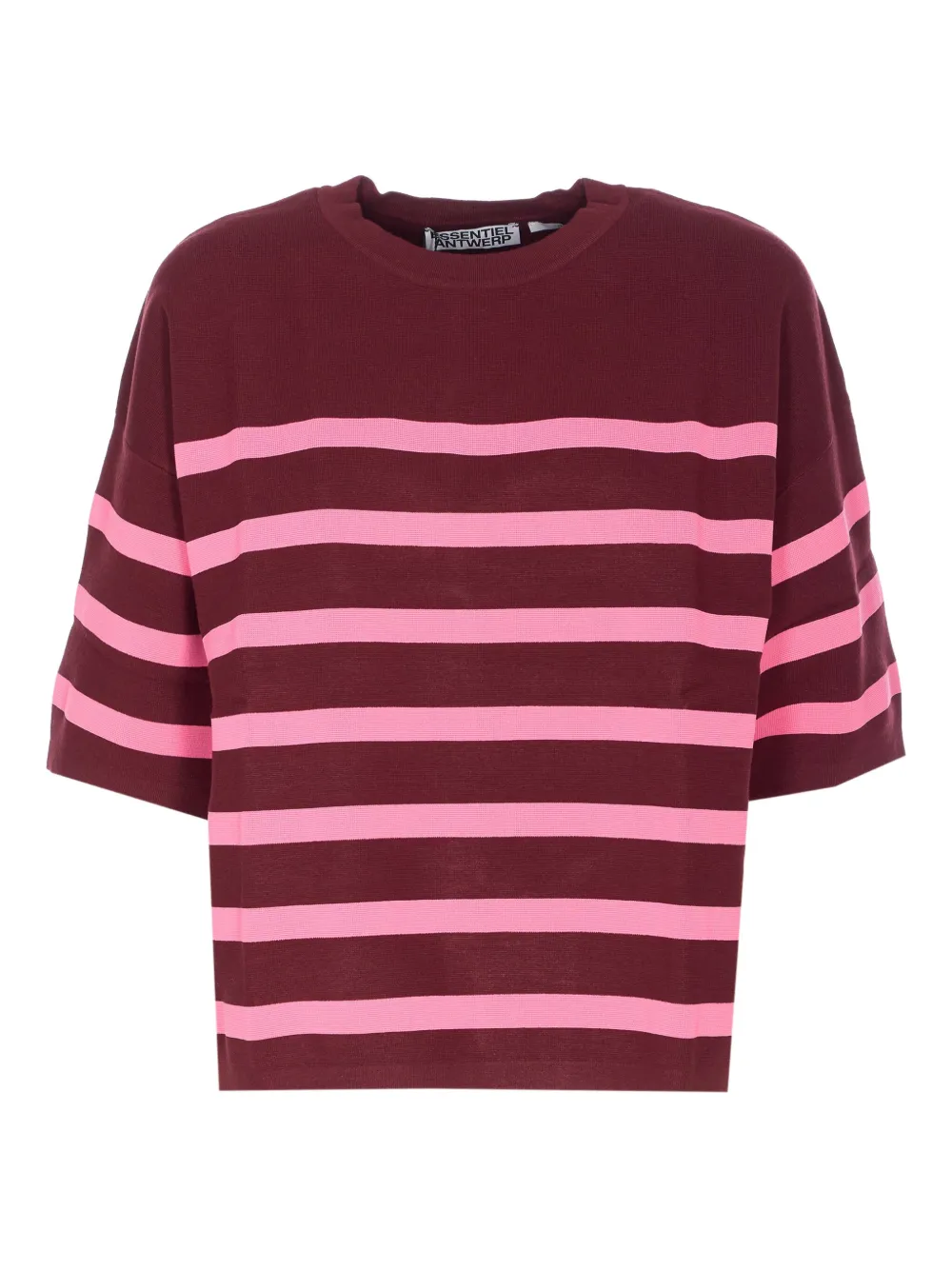 Essentiel Antwerp playera con cuello redondo y rayas estampadas | rojo | Image 1