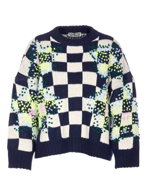 Essentiel Antwerp embroidered check sweater