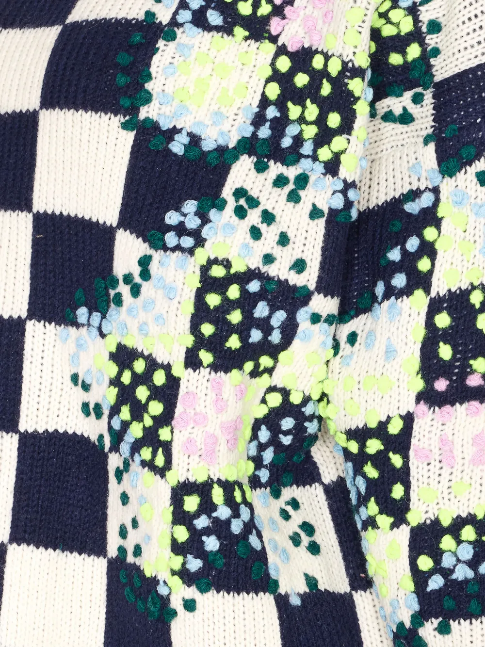 Essentiel Antwerp Embroidered Check Sweater In Blue