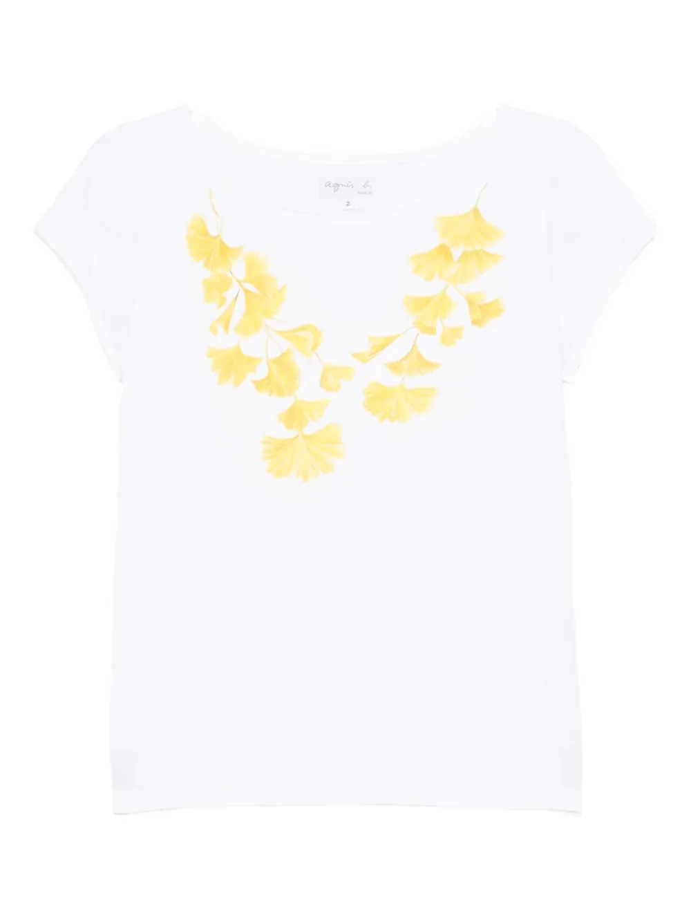 agnès b.  floral-print T-shirt | White | Image 1
