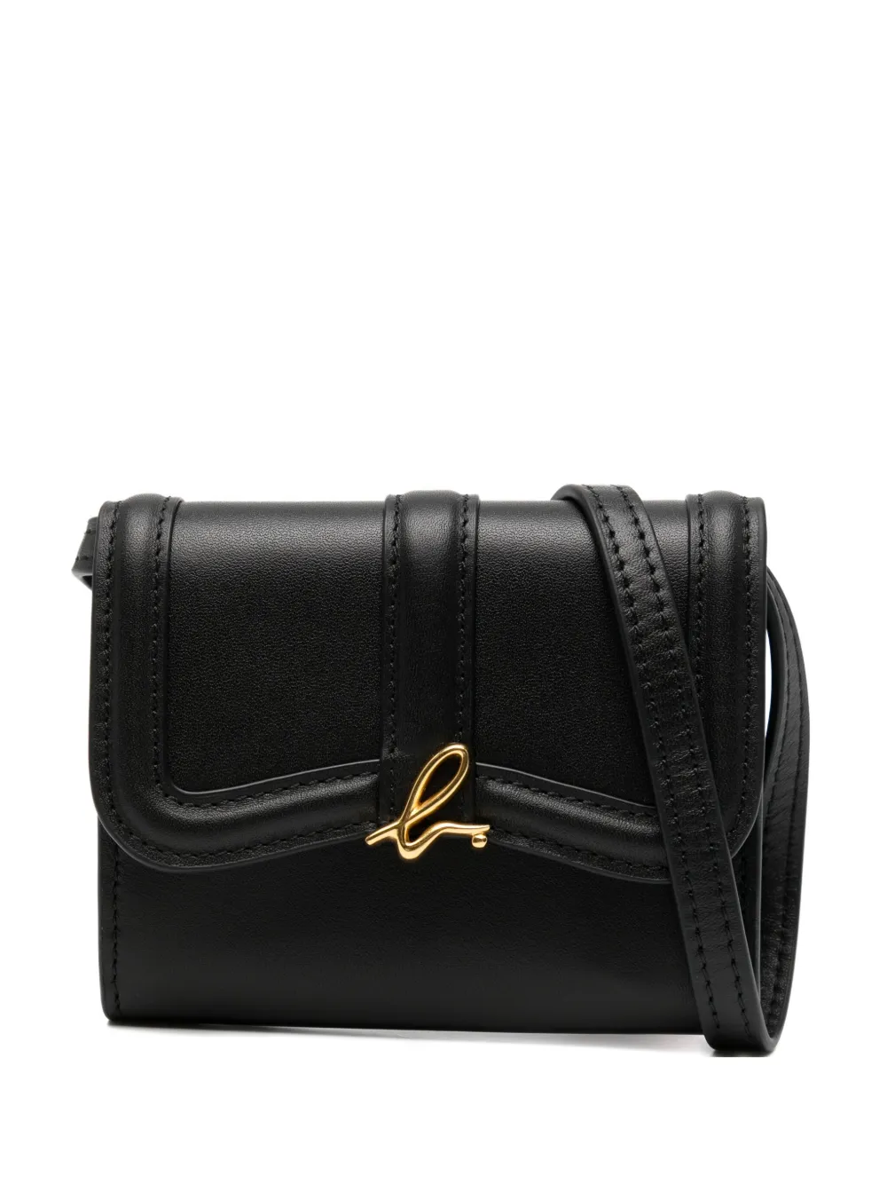 Agnès B. Leather Shoulder Wallet In Brown