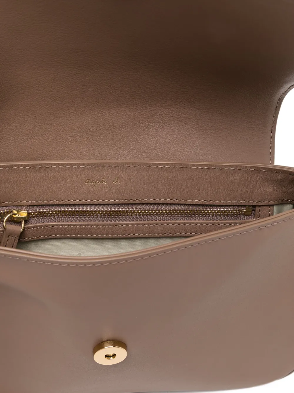 Agnès B. Logo-plaque Shoulder Bag In Neutral