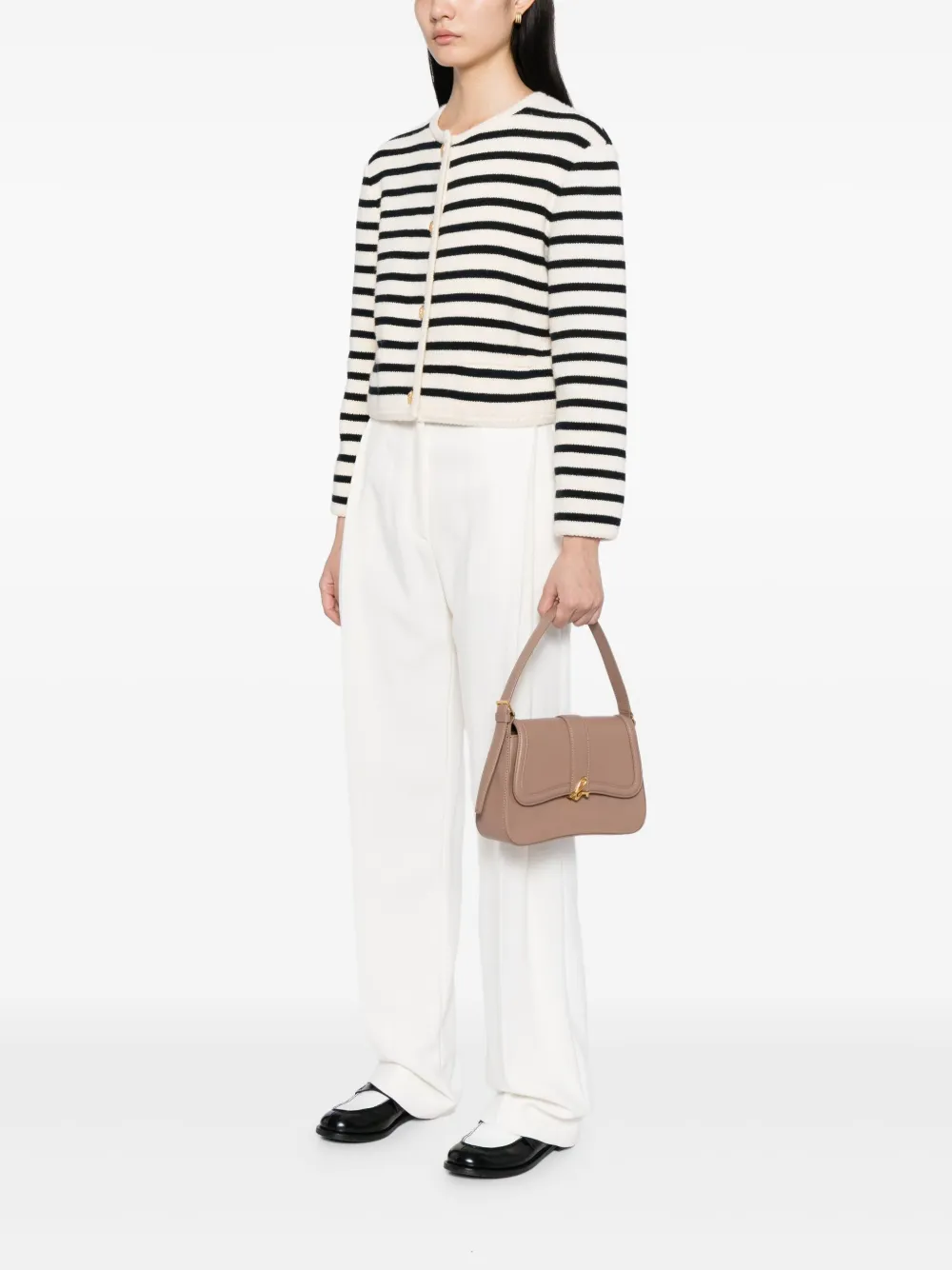 Agnès B. Logo-plaque Shoulder Bag In Neutral