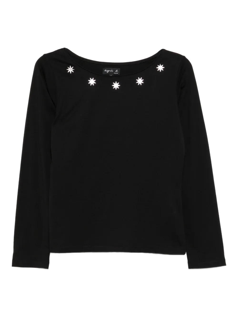 agnès b.  star-print T-shirt | Black | Image 1