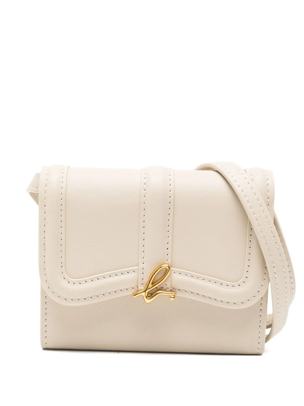 Agnès B. Leather Shoulder Wallet In Brown
