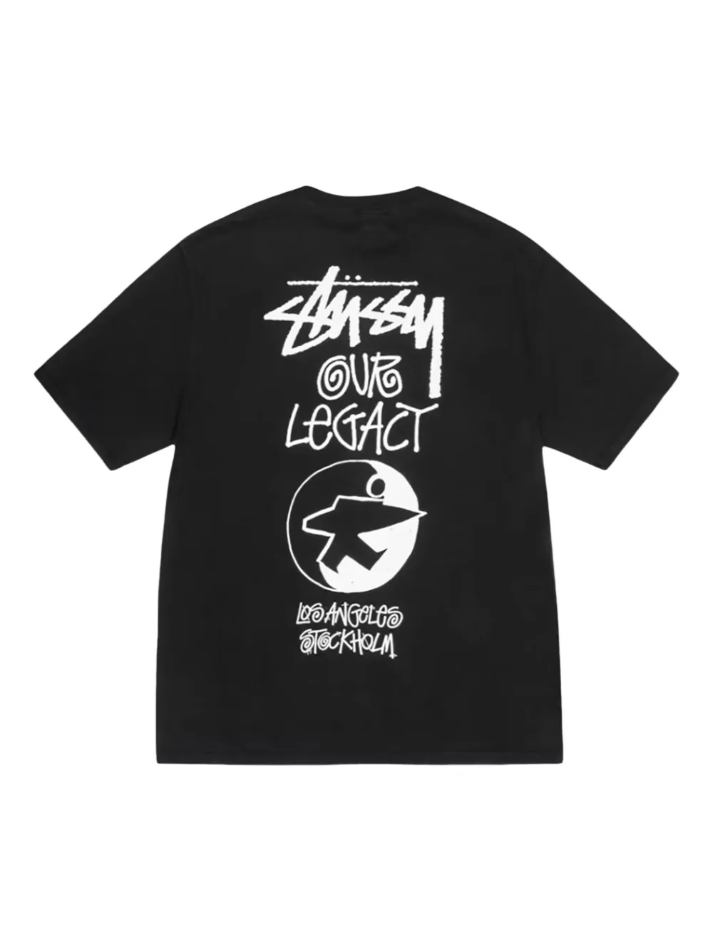 Stüssy x Our Legacy 8 Ball Ying Yang T-shirt met geverfd effect - Zwart