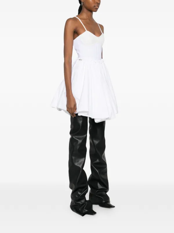 Attico Peplum-Hem Mini Dress - White