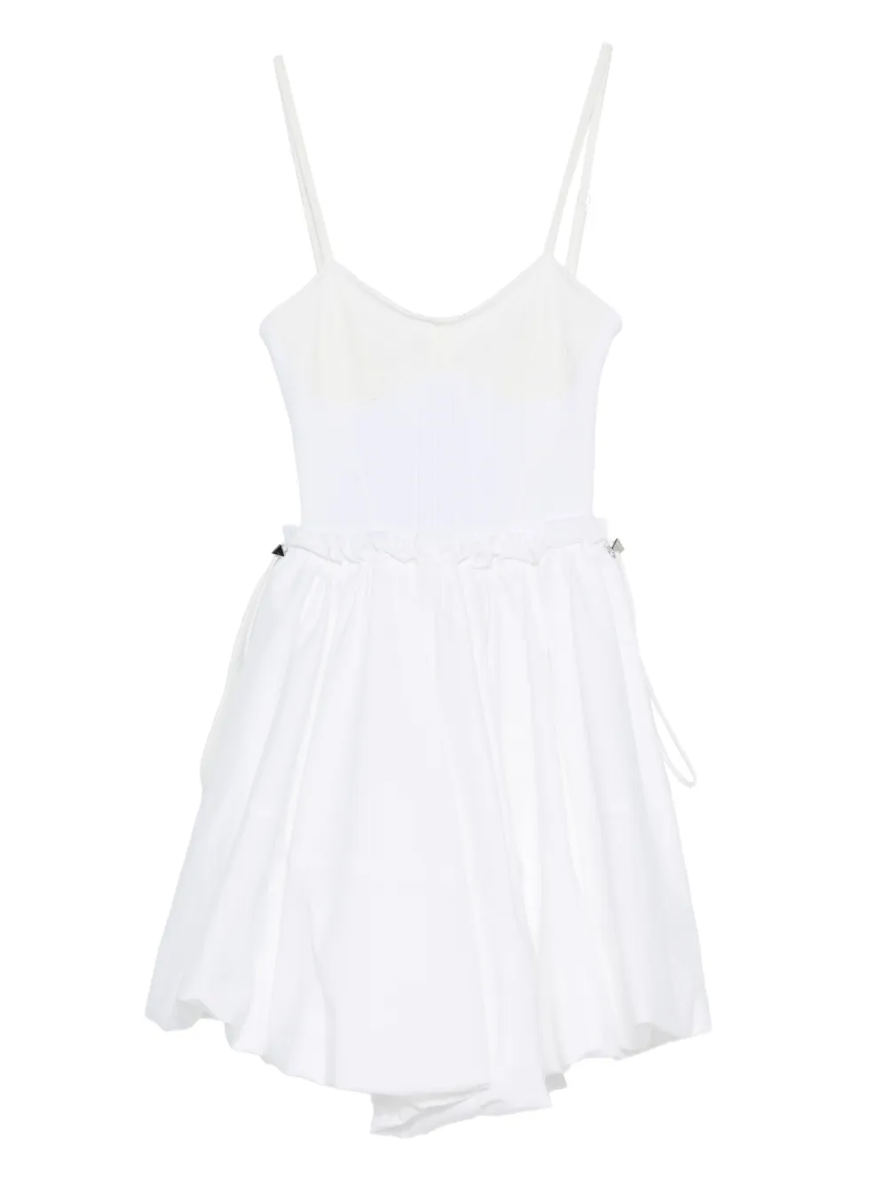The Attico peplum-hem mini dress - Bianco