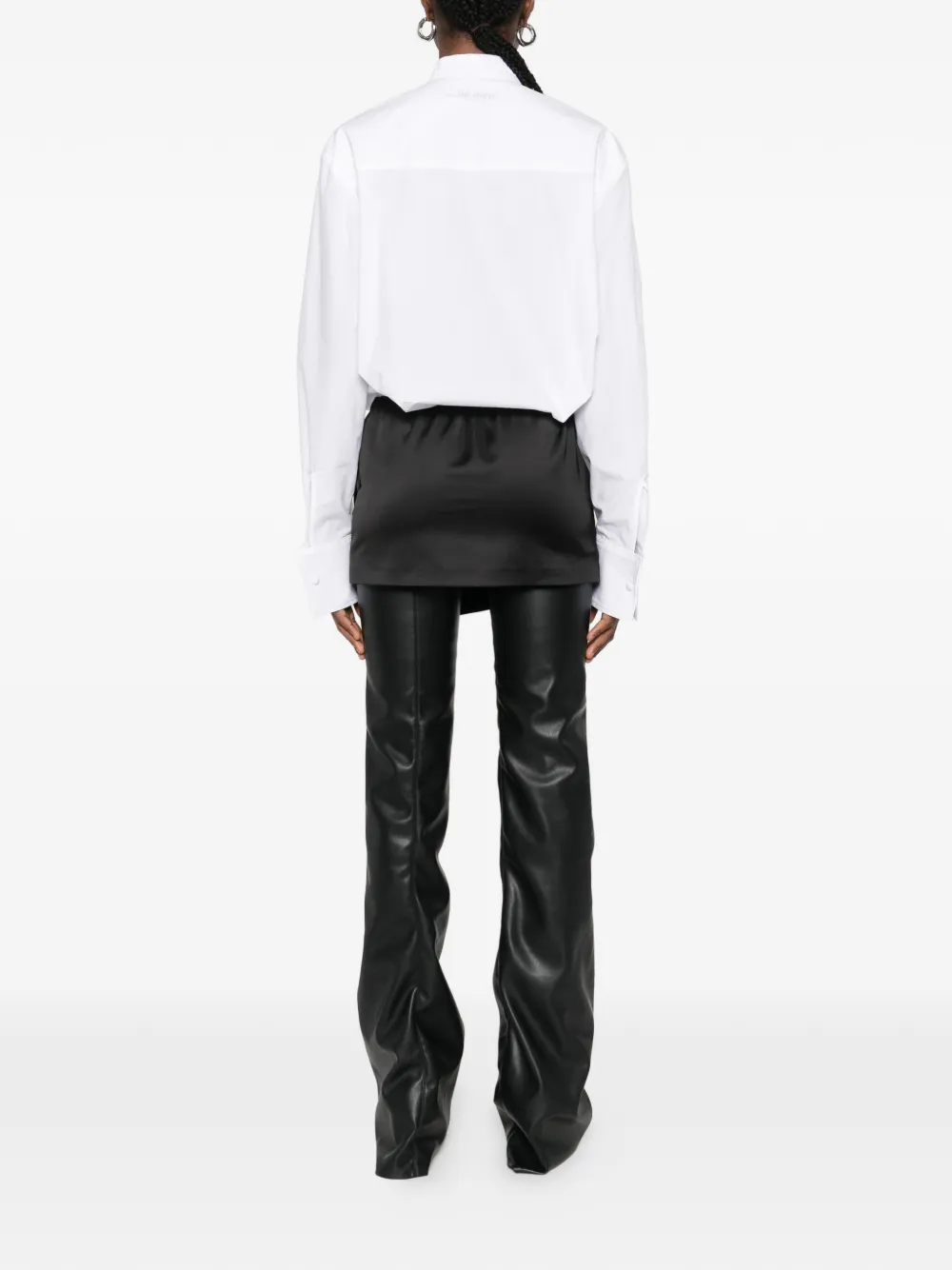 The Attico Mini-jurk met gestrikte hals Wit