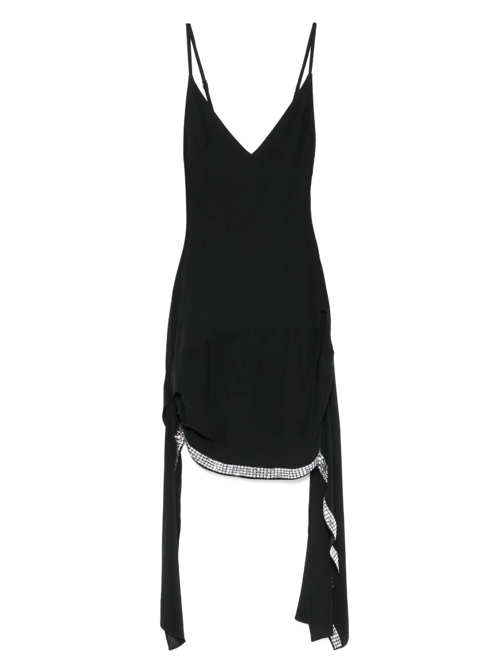 The Attico strapless embellished-hem mini dress - ブラック The Attico strapless embellished-hem mini dress - ブラック