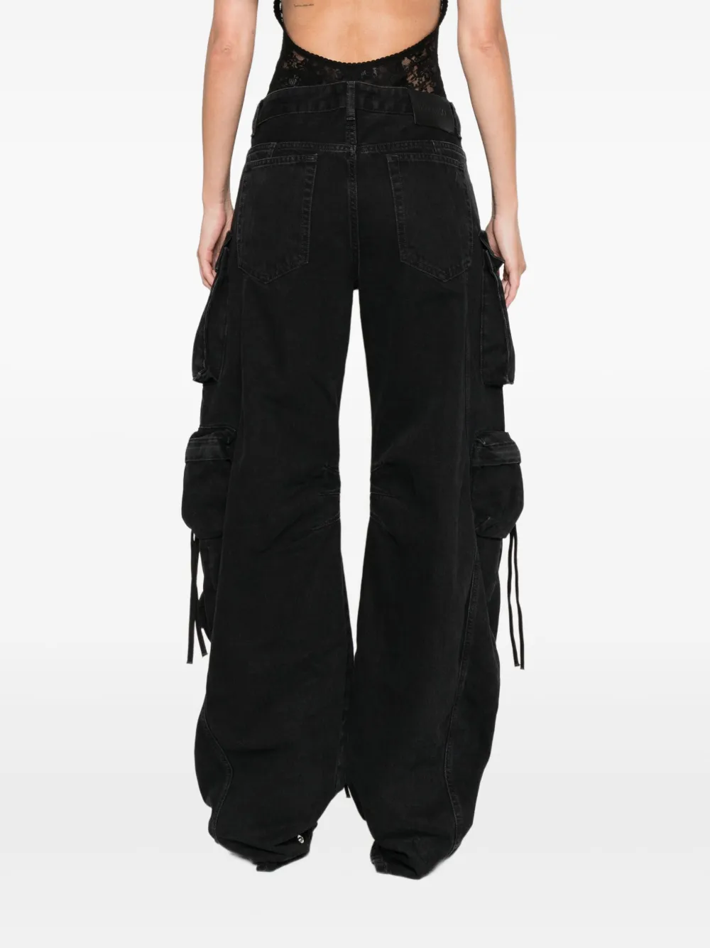 The Attico Jeans met cargo zakken Zwart