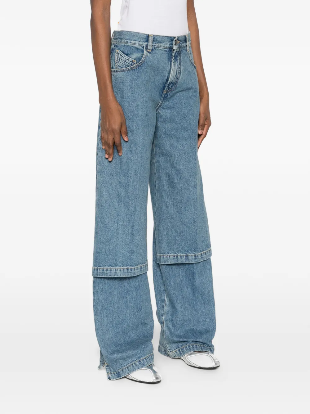 The Attico Katoenen jeans met vijf zakken Blauw