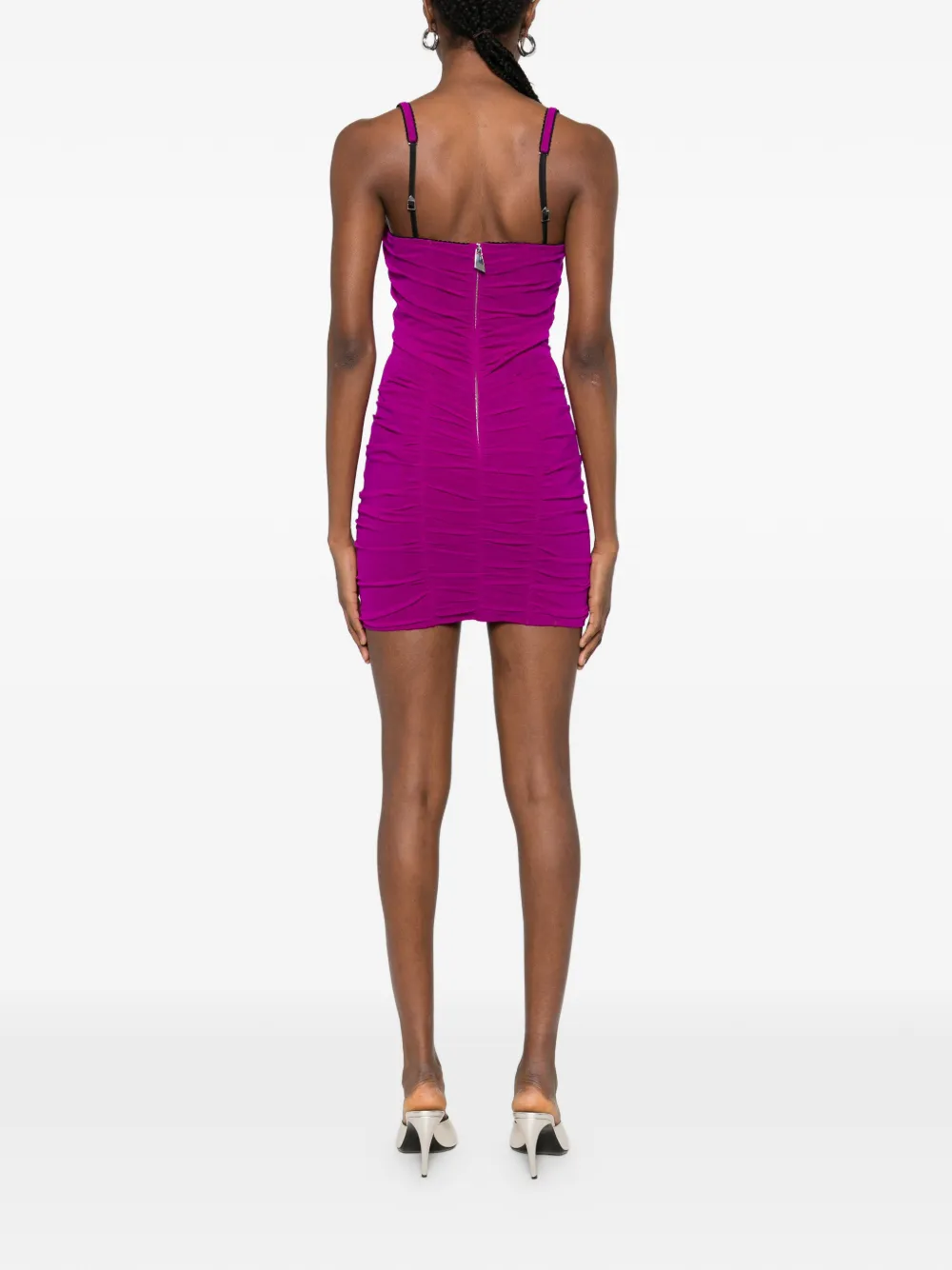 The Attico Mini-jurk met ruches Paars