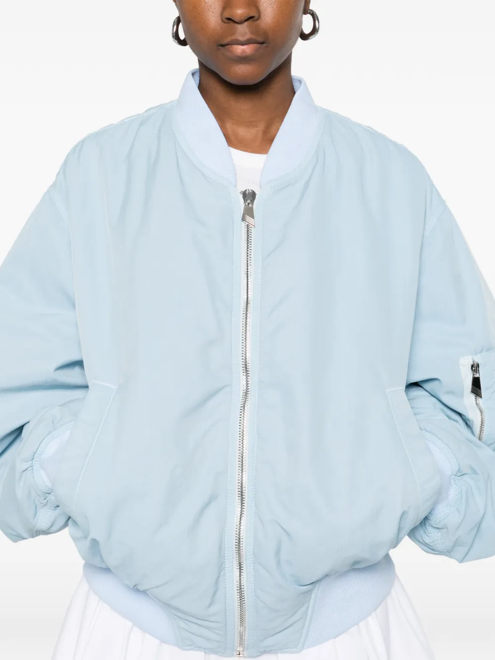 The Attico "Anja" bomberjack met rits Blauw
