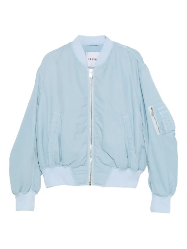 The Attico Anja Zip Bomber Jacket in Blue
