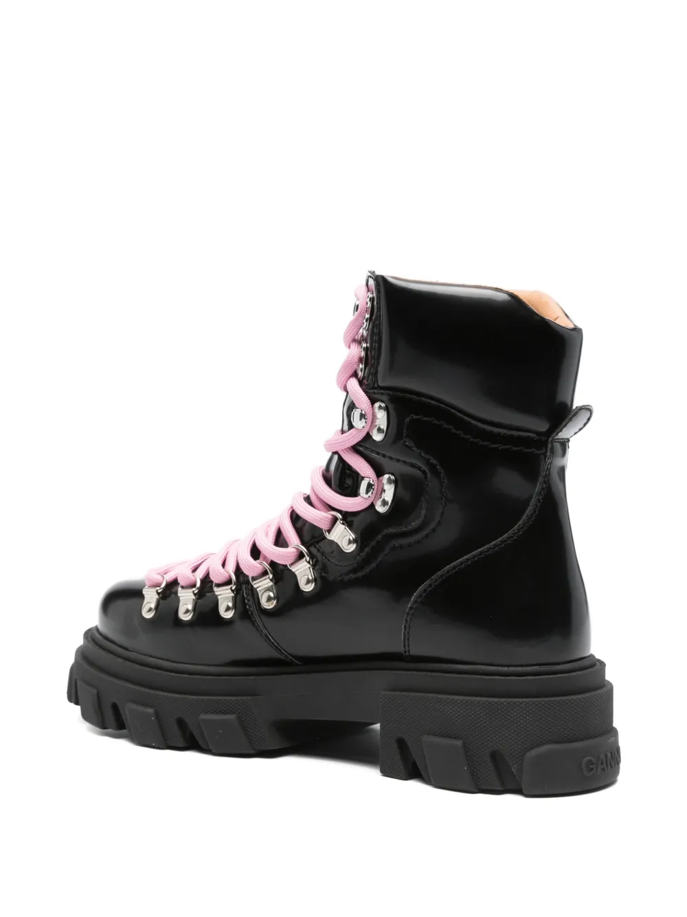 GANNI Combat boots met chunky zool Zwart