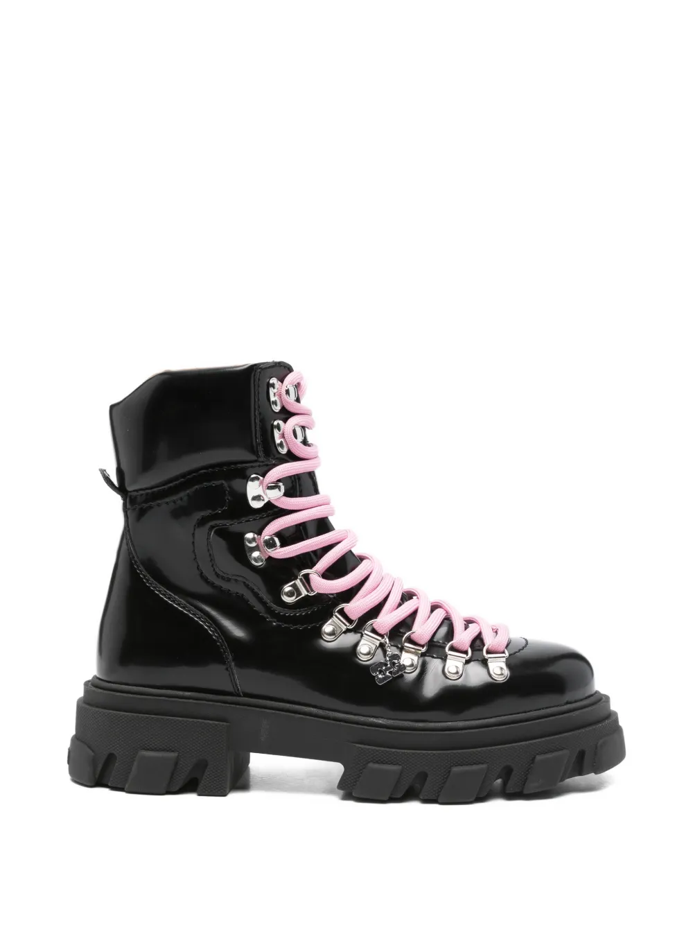 GANNI Combat boots met chunky zool Zwart
