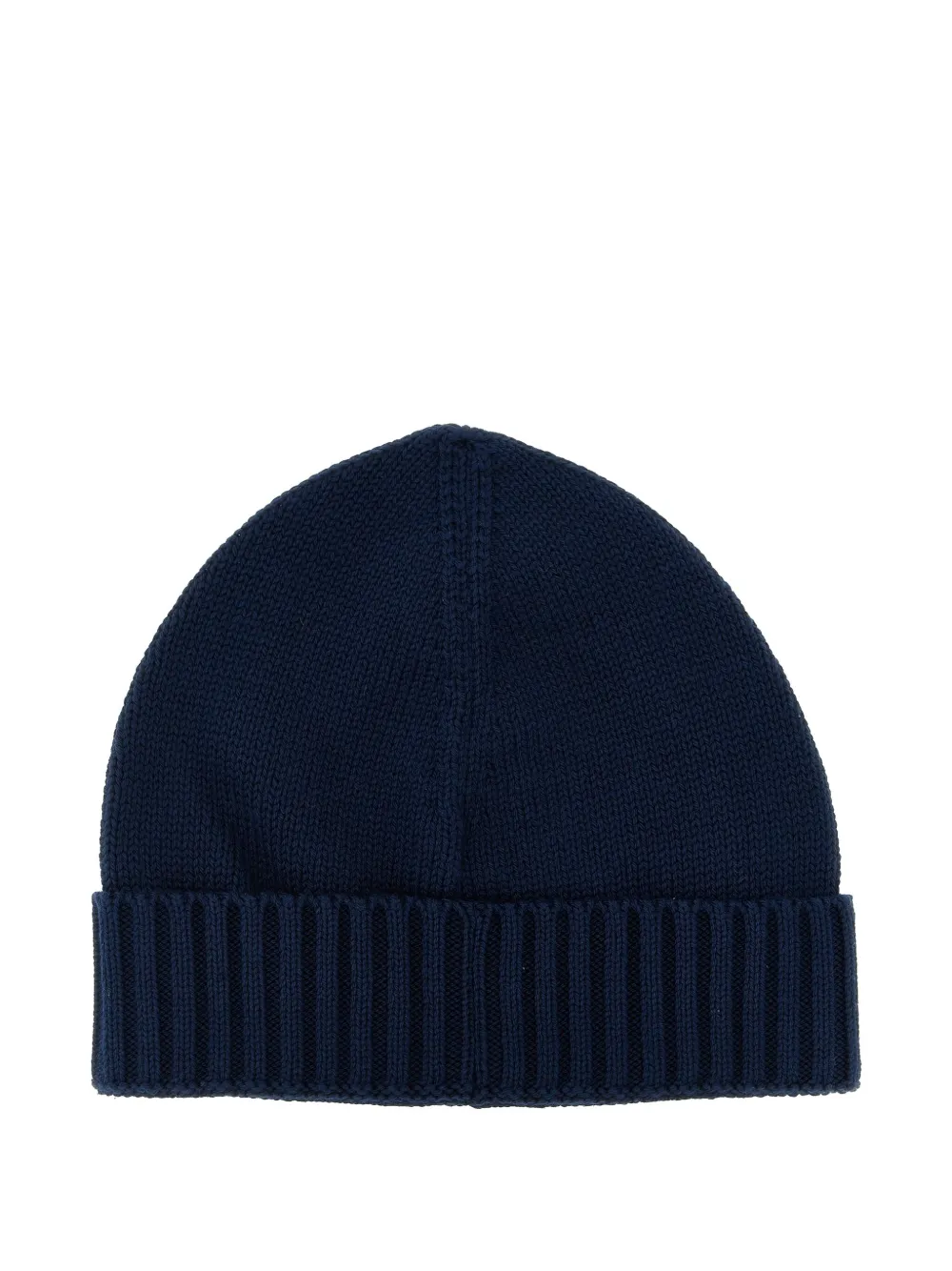 Stone Island Junior logo-patch ribbed beanie - Blauw