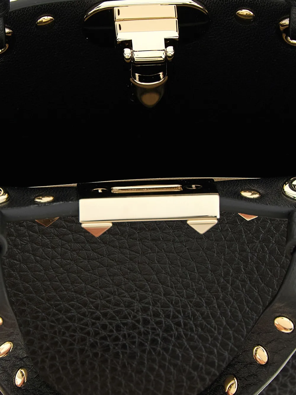 Valentino Rockstud Mini Tote Bag With Chain Strap In Black