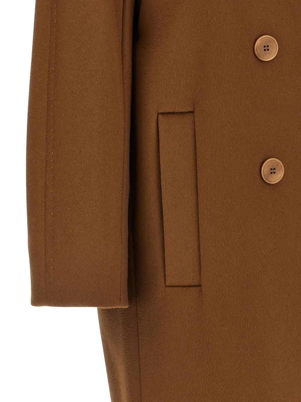 Max Mara Agenda Double-breasted Coat In Brown