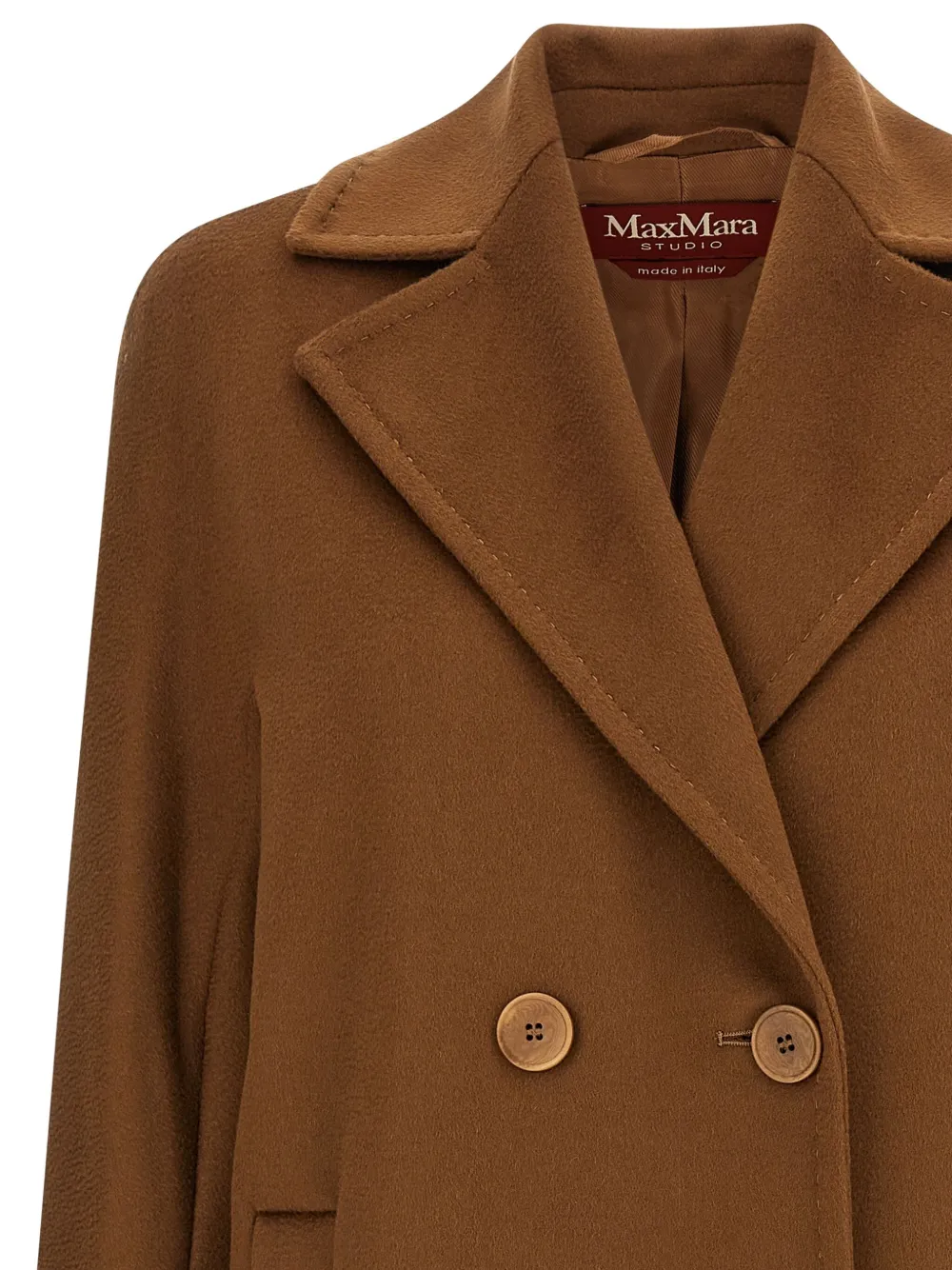 Max Mara Agenda Double-breasted Coat In Brown