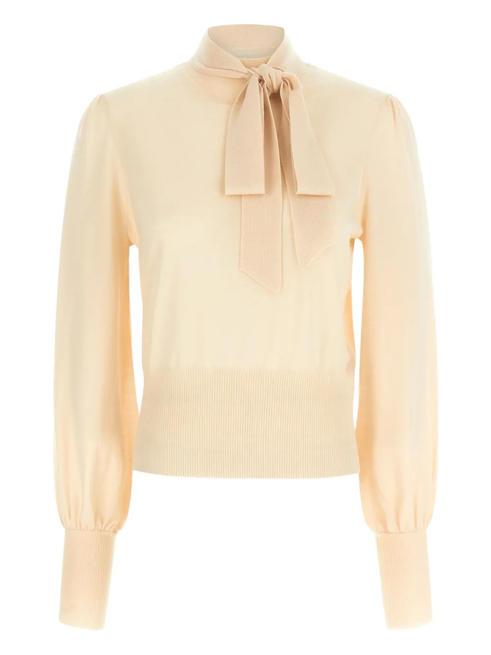 Zimmermann Pussybow Puff-sleeve Blouse In Neutral