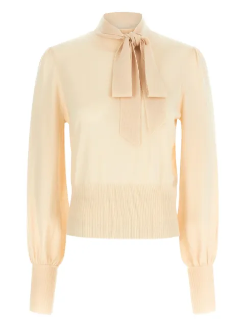 ZIMMERMANN blusa con mangas farol y moño en el cuello