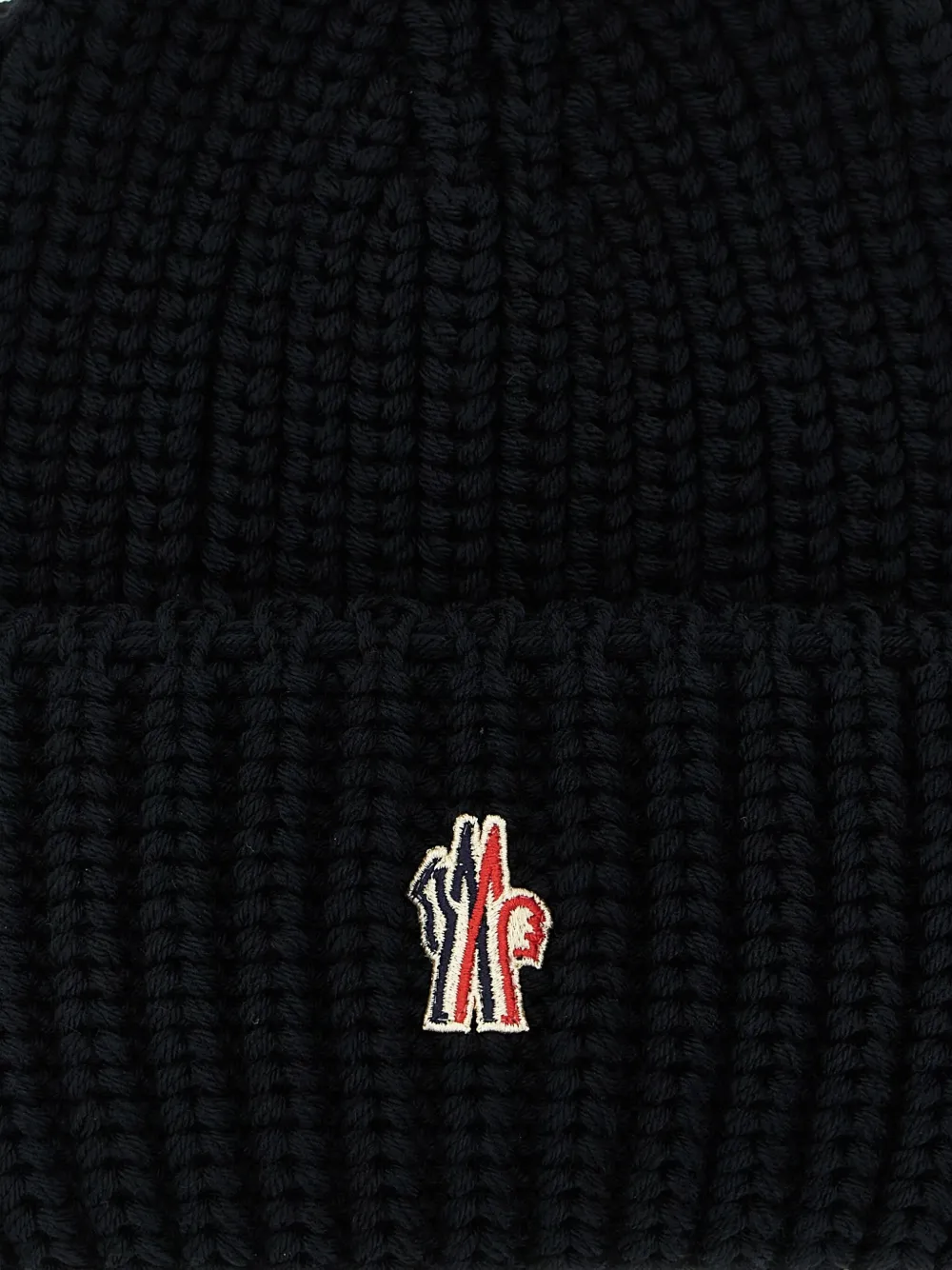 Moncler Grenoble Logo Patch Beanie In Black