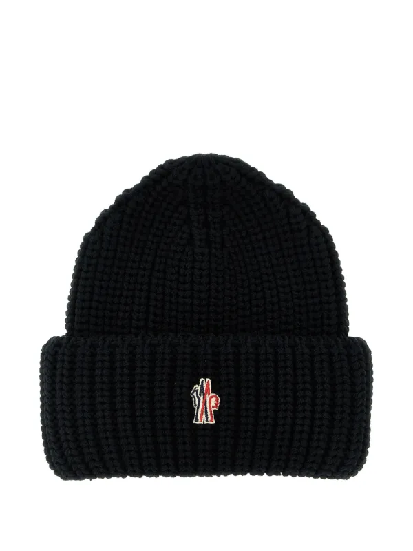 Moncler Grenoble Logo-patch Ribbed Beanie in Black