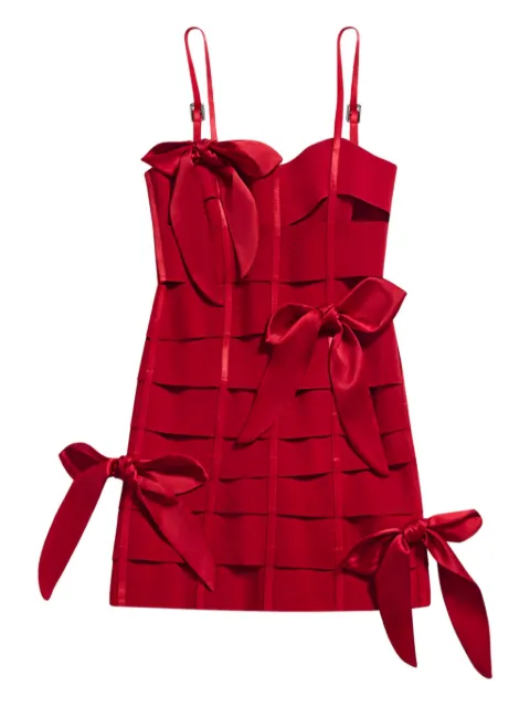 AREA bow bandage mini dress