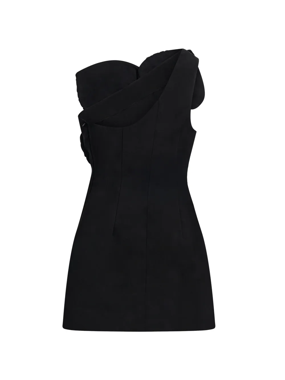 Area Embroidered Mini Dress in Black, view 5