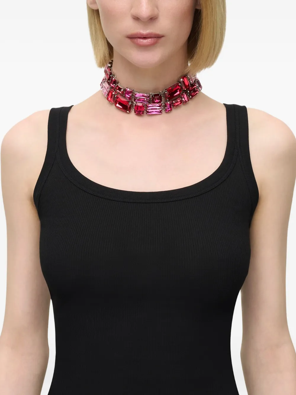 AREA Halsketting met kristallen - Roze