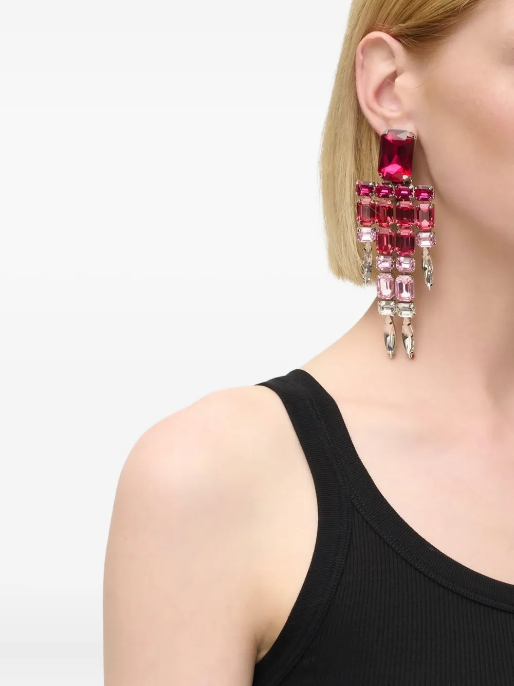 AREA Oorbellen met kristallen - Roze