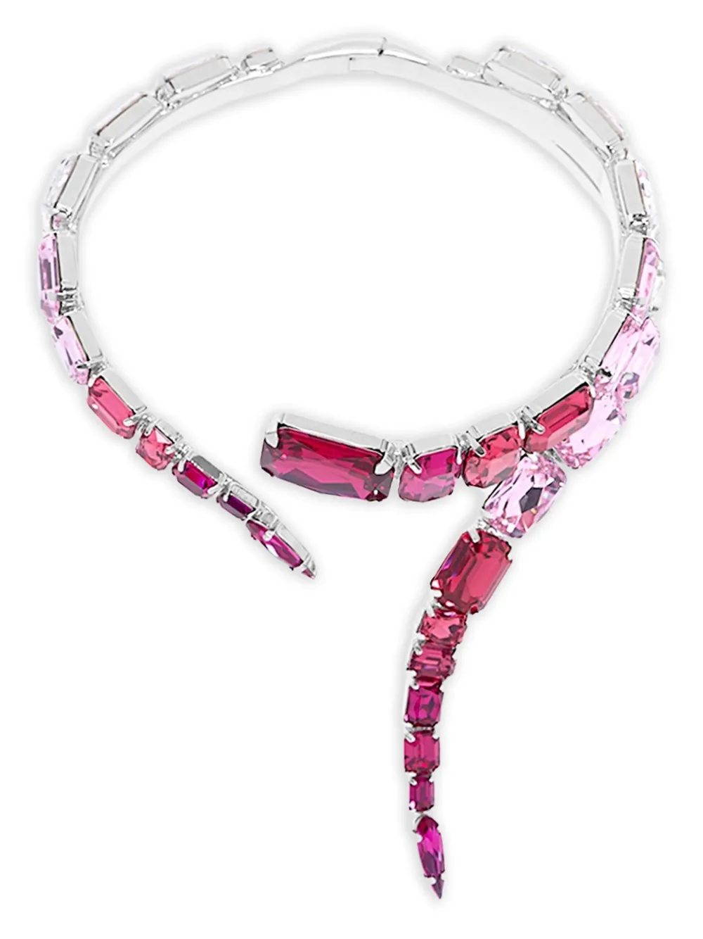 AREA Wikkel choker met kristallen - Roze